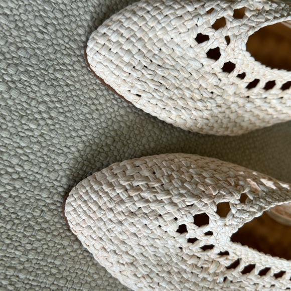 Souliers Sezanne Low Anya Ballerina Flats Ivory  Size 10 IT 41 - Picture 5 of 7